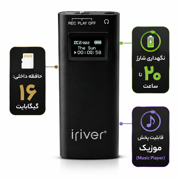رکوردرصدا Mini Iriver  ال سی دی دار