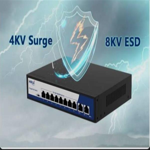 سوئیچ شبکه 8 پورت HRUI HR901-AFG-82N PoE-120